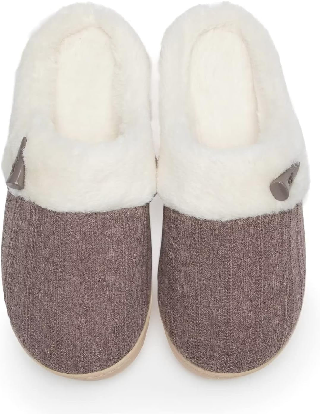 Women'S Slip on Fuzzy House Slippers Memory Foam Slippers Scuff Outdoor Indoor Warm Plush Bedroom Shoes with Faux Fur Lining