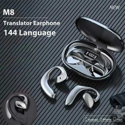 2024 New Top Smart Voice Translator Wireless Bluetooth Earphones Translation Multi 144 Languages Headphones Real Time Translate