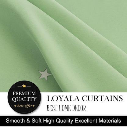 Stars Curtains Double Layer Curtains Blackout Curtains for Bedroom Kids Curtains Cute Curtains Kids Blackout Curtains, Curtains 63 Inches Long 2 Panels Set, Green Curtains, 52 X 63 Inches