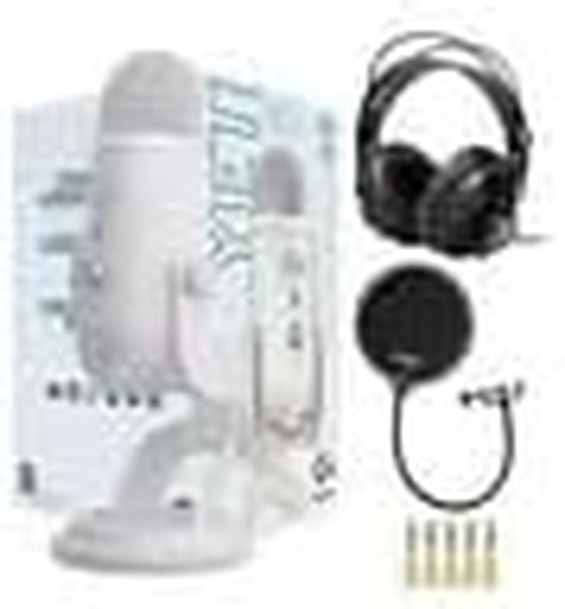 Yeti USB Microphone (Blackout) Bundle with Knox Gear Headphones and Pop Filter (3 Items)